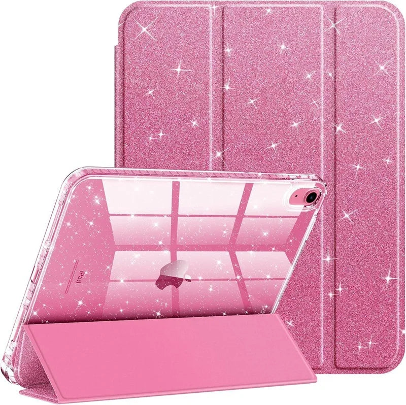 For iPad 11th 12th A19 Case 10th Gen With Pencil Holder Funda iPad Air 11 13 M4 pro 11 12.9 4 5 10.9 10.2 Smart Glittering Cover