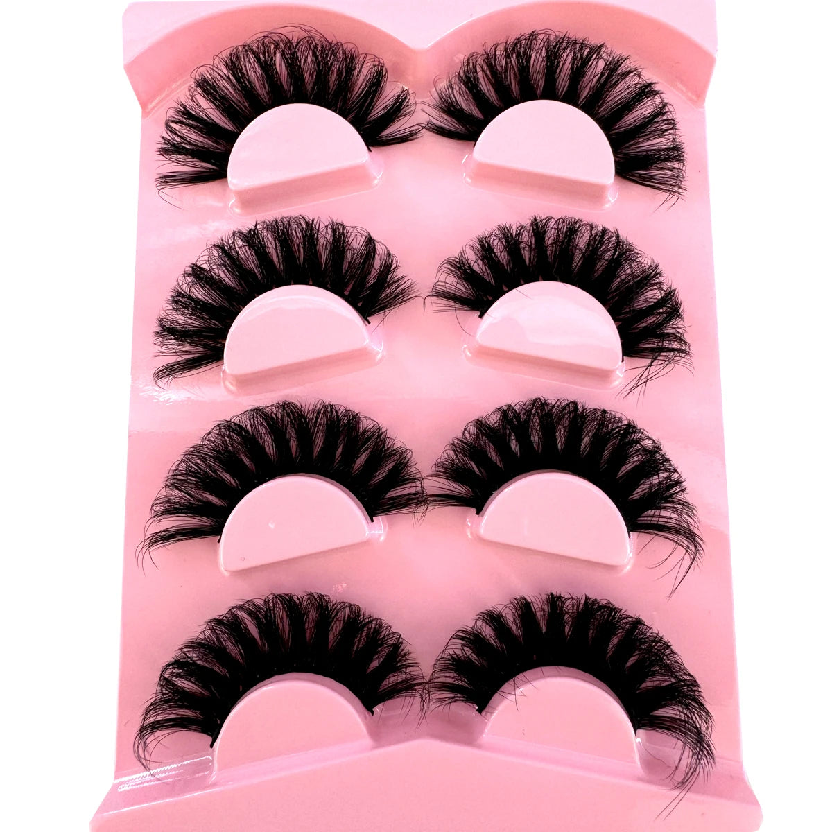4 pairs of dramatic 3D fake mink eyelashes wholesale full eyelash makeup