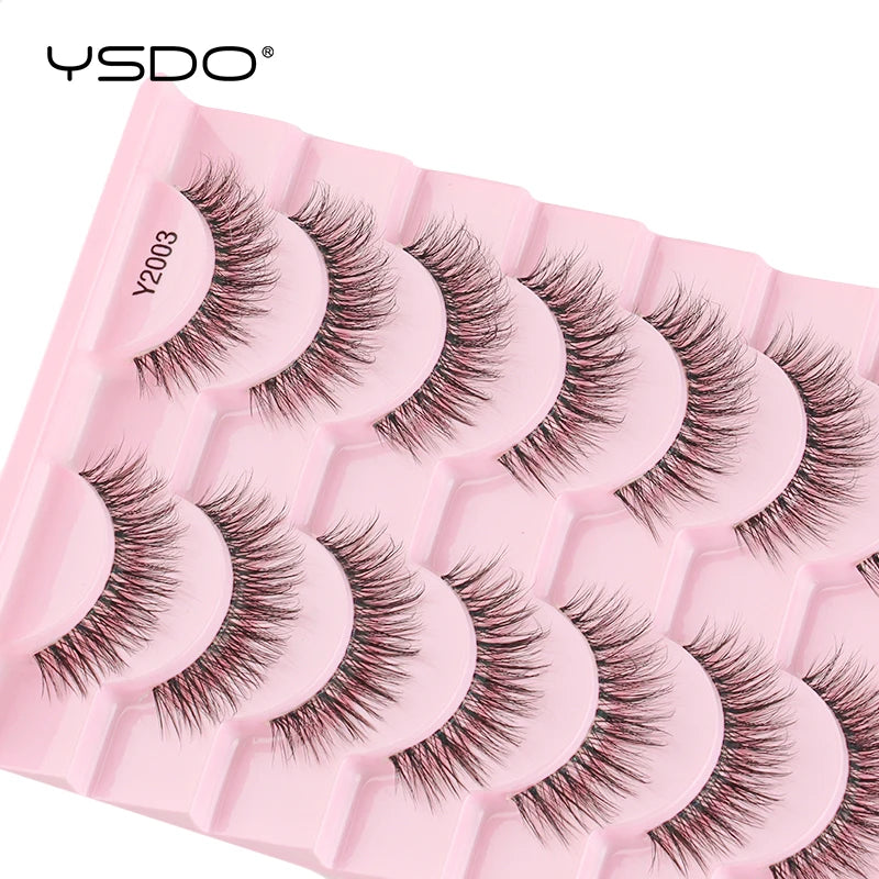YSDO Half Eyelashes 3/10 Pairs Natural Full False Eyelashes 3D Lashes Cat Eye Fake Eyelashes Extension Faux Cils Makeup Tools