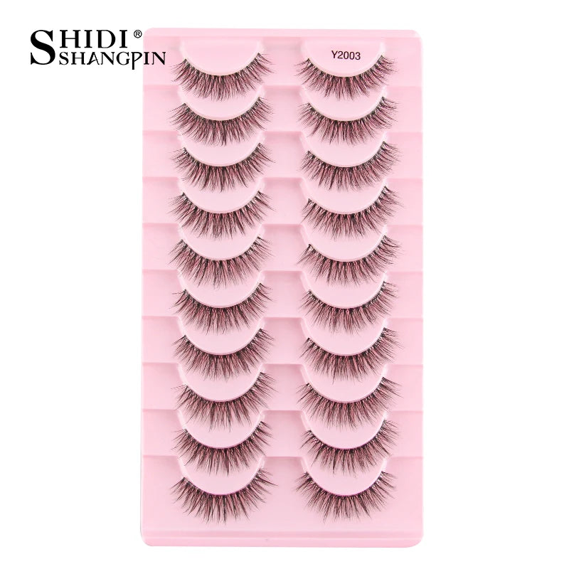 SHIDISHANGPIN False Lashes Extension 3/10 Pairs 3D Mink Eyelash Half Lashes Natural Cat Eye Eyelashes Makeup Faux Cils Fake Lash