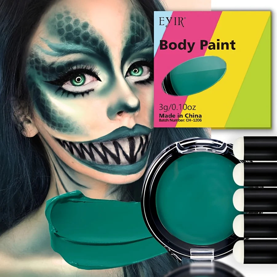 12-Color Creamy Oil Paint Set, Luminous & Sunlight Color Changing Body Paint. This Water-Based Cream Facial Paint Is a Must-Have