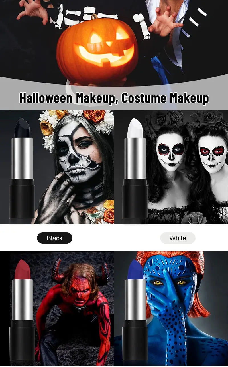 6 Colors Face Body Paint Stick Cream Eyeblack Tube Body Painting Blendable Sticks For Halloween Cosplay Joker Face Paint Makeup