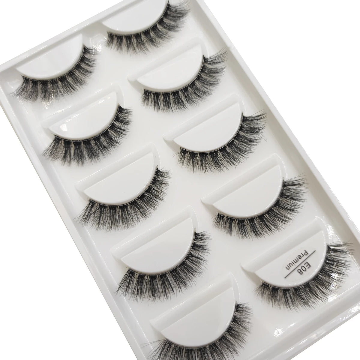 Transparent 3D Mink Eyelashes, Natural Clear False Eye Lashes, Soft Invisible Eyelash, Wispy Makeup Faux Cils, H13 X08, 5 Pairs