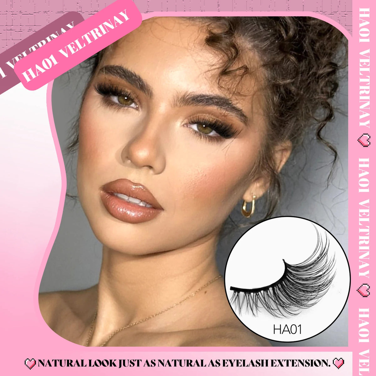 Veltrinay Half Eyelash Fake Eyelashes Eye Tail Lift Effect Sexy Soft False Eyelashes High Quality Reusable Fake Lashes Makeup