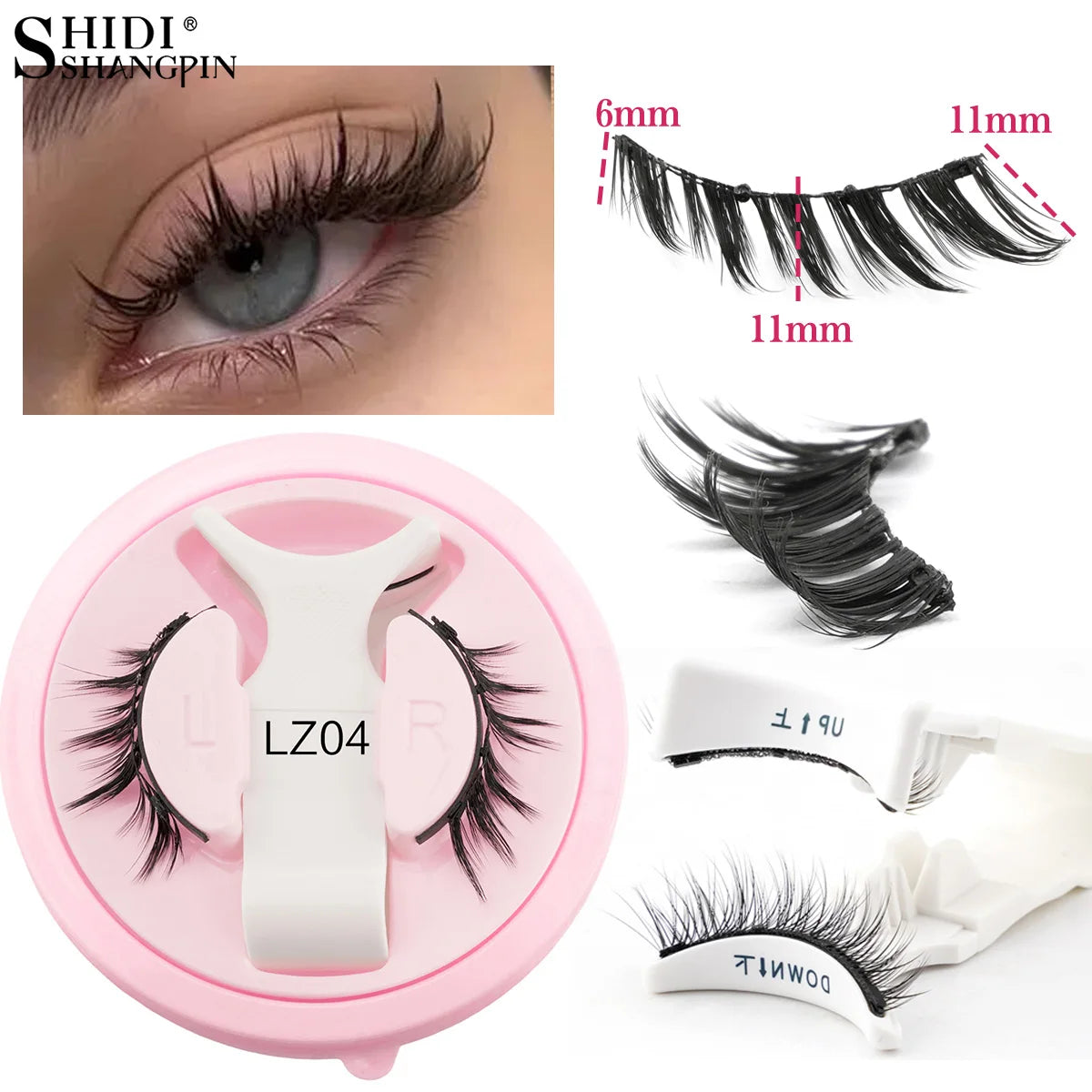 Magnetic Eyelashes No Glue Needed Reusable Natural Look 3D Faux Mink Lashes Easy Apply Magnetic Lashes Set for Eye Makeup Tool