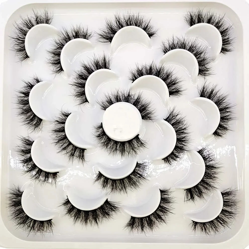 NEW 10 pairs Handmade 3d mink lashes short False Eyelashes Cross Messy Dense Natural Eye Lashes Stage Makeup False Eyelashes