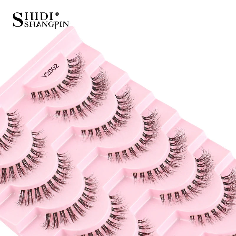 SHIDISHANGPIN False Lashes Extension 3/10 Pairs 3D Mink Eyelash Half Lashes Natural Cat Eye Eyelashes Makeup Faux Cils Fake Lash