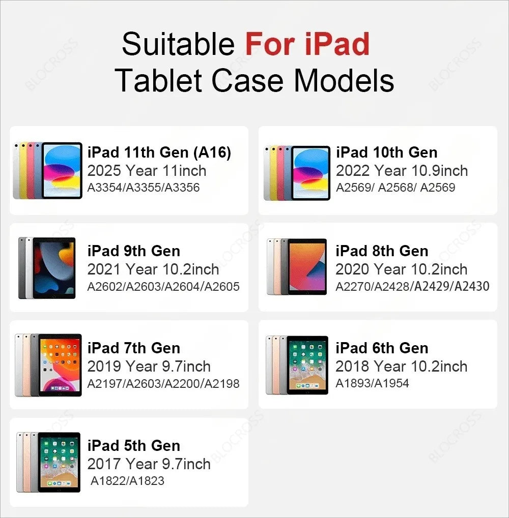 Stand Case for iPad Air 11 Case 2024 2025 A16 11th 10th 10.2 9th 8th 7th Gen Air 5 4 10.9 Pro 11 6th 5th 9.7 10.5 Mini 4 5 6 7