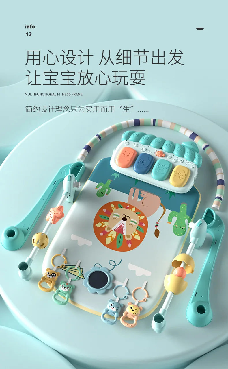 Baby Toys Musical Play Mats Piano Gym Newborn Toys Tummy Time Mat Baby Teether & Padded For Toddlers Early Learning Education