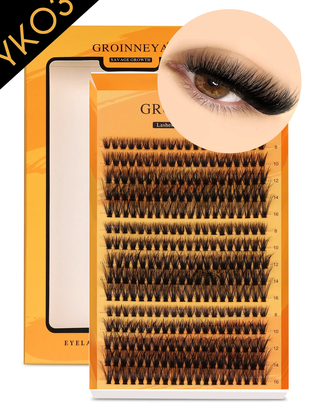 GROINNEYA DIY Eyelashes Cluster Lashes Lash Extension Natural Soft 100% Handmade Mink Lashes Reusable Makeup