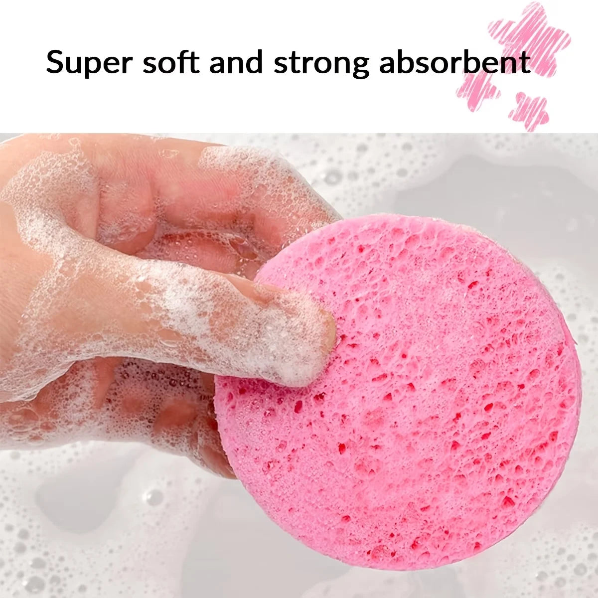 1-50PCS Compressed Wood Pulp Facial Sponges Flower Shape Exfoliating Face Cleanser Pads Makeup Remover Skin Care