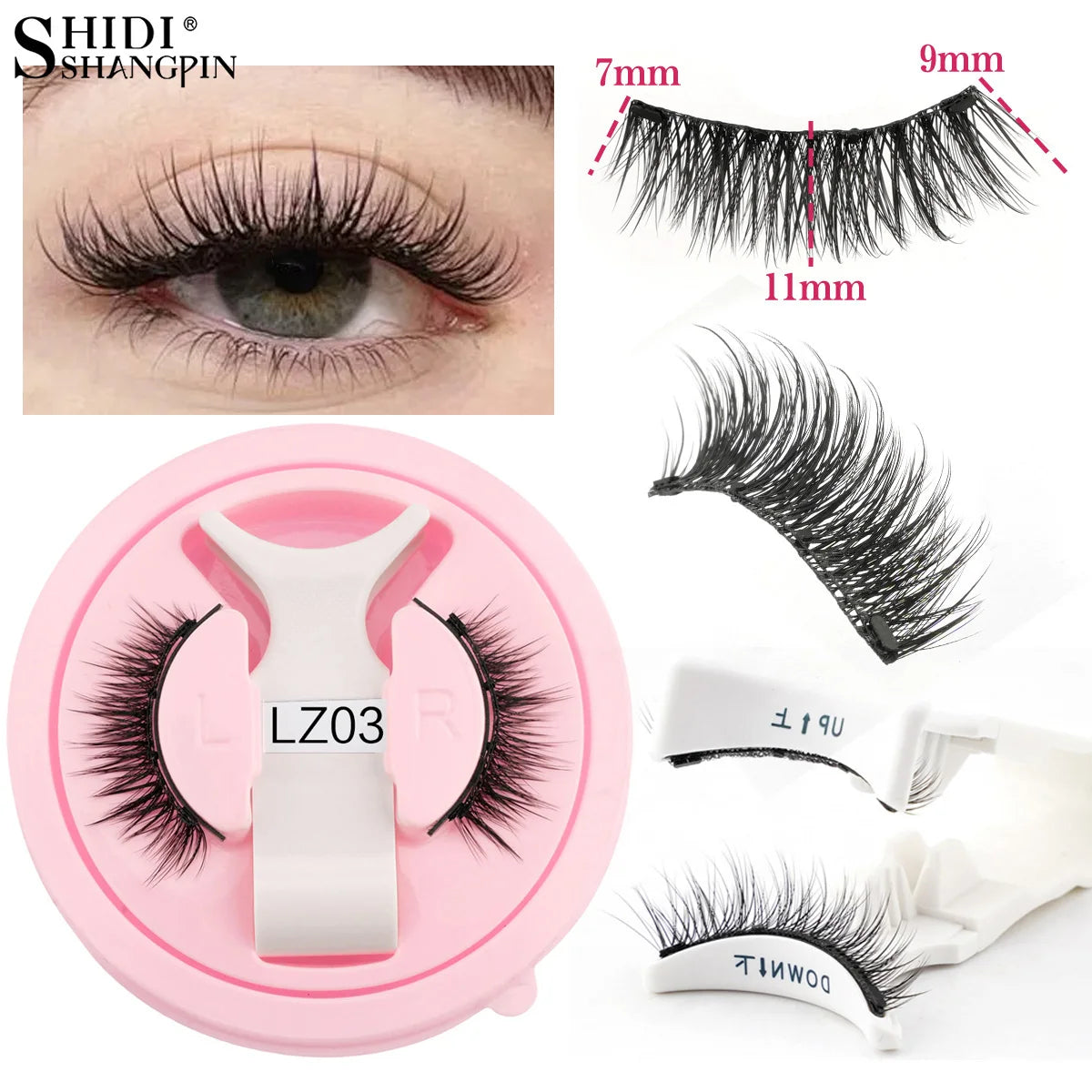 Magnetic Eyelashes No Glue Needed Reusable Natural Look 3D Faux Mink Lashes Easy Apply Magnetic Lashes Set for Eye Makeup Tool