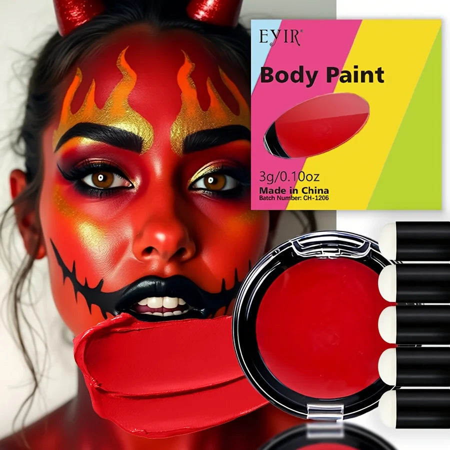 12-Color Creamy Oil Paint Set, Luminous & Sunlight Color Changing Body Paint. This Water-Based Cream Facial Paint Is a Must-Have