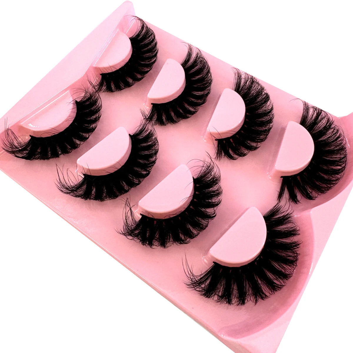 4 pairs of dramatic 3D fake mink eyelashes wholesale full eyelash makeup