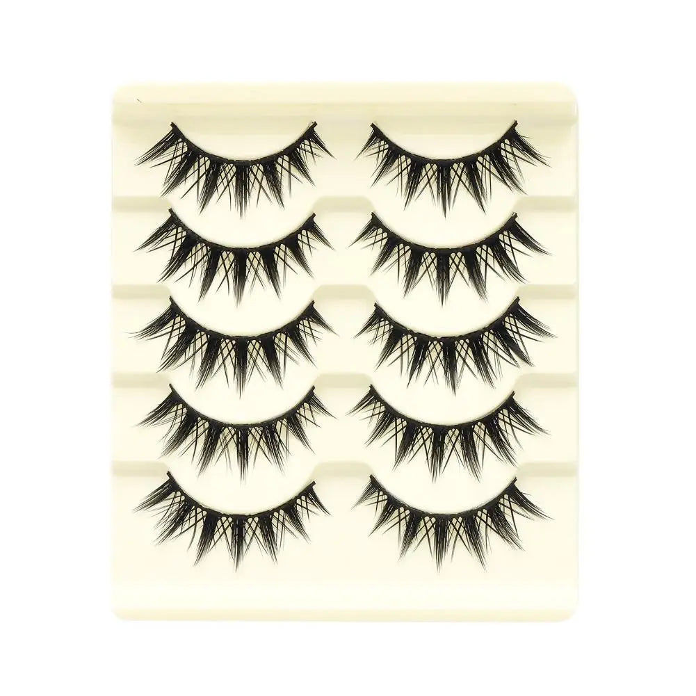 10 Pairs Manga Lashes Cosplay Fake Eyelashes Strip Lash Soft Natural Look Fox Eye Korean Manhua Makeup False Eyelashes