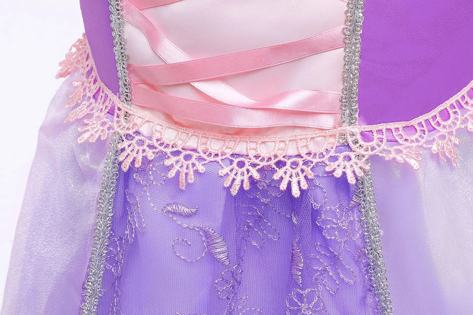Girl Rapunzel Dress for Kid Princess Girl Tangled Cosplay Carnival Halloween Vestido Birthday Party Ball Gowns Evening Costume