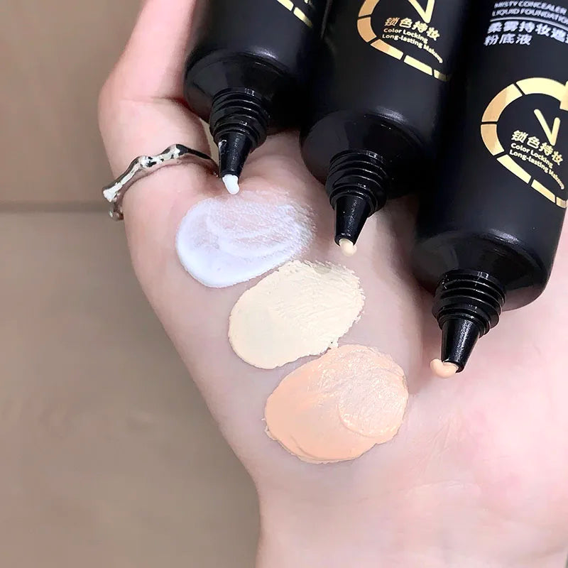 White Liquid Foundation for Halloween Goth Makeup Waterproof Full Coverage White Foundation Cosplay High Concealer Face Paint