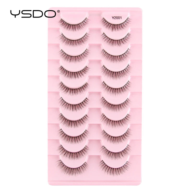 YSDO Half Eyelashes 3/10 Pairs Natural Full False Eyelashes 3D Lashes Cat Eye Fake Eyelashes Extension Faux Cils Makeup Tools