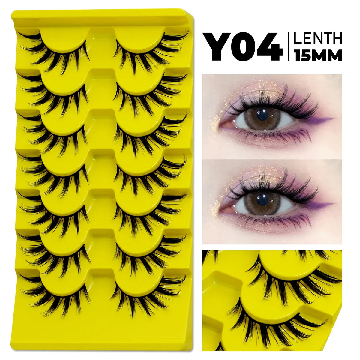 Veltrinay Cat Eye Lashes Manga Lahses Winged End Eye Elongated Eyelashes Faux Mink Natural Look Fake Lashes Makeup