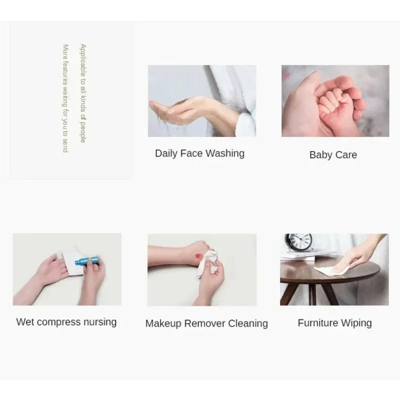 20pcs/bag Disposable Face Towel Soft Individual Pocket Paper Tissue Facial Cleansing Wet Dry Makeup Wipes Beauty Square Towel