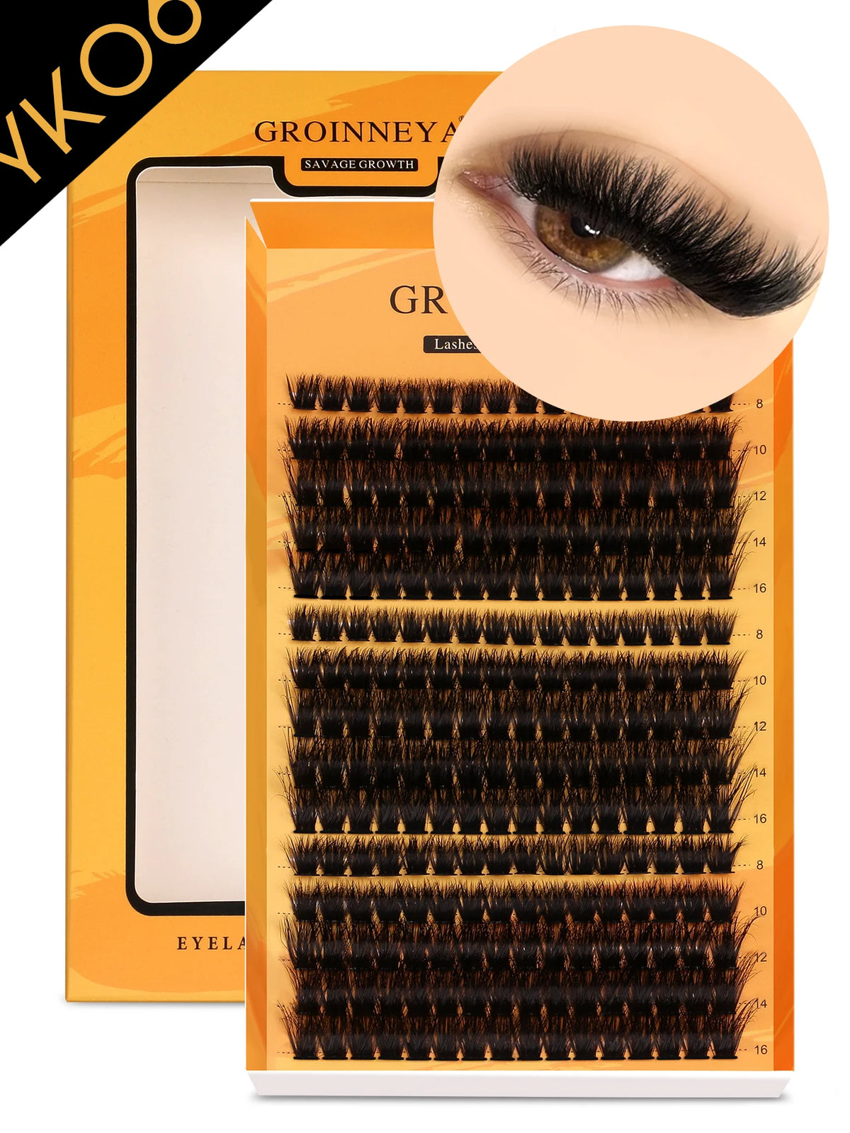 GROINNEYA DIY Eyelashes Cluster Lashes Lash Extension Natural Soft 100% Handmade Mink Lashes Reusable Makeup