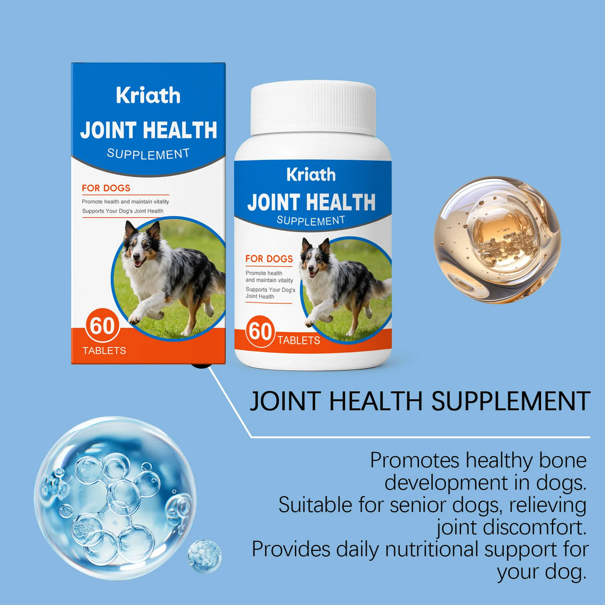 PetFlex Dog Joint Care Supplement Tablets Nourishing Formula Enhances Flexibility Protects Cartilage Relieves Discomfort Pets