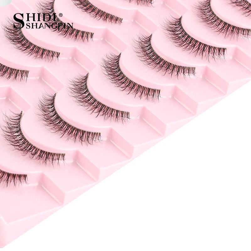 SHIDISHANGPIN False Lashes Extension 3/10 Pairs 3D Mink Eyelash Half Lashes Natural Cat Eye Eyelashes Makeup Faux Cils Fake Lash