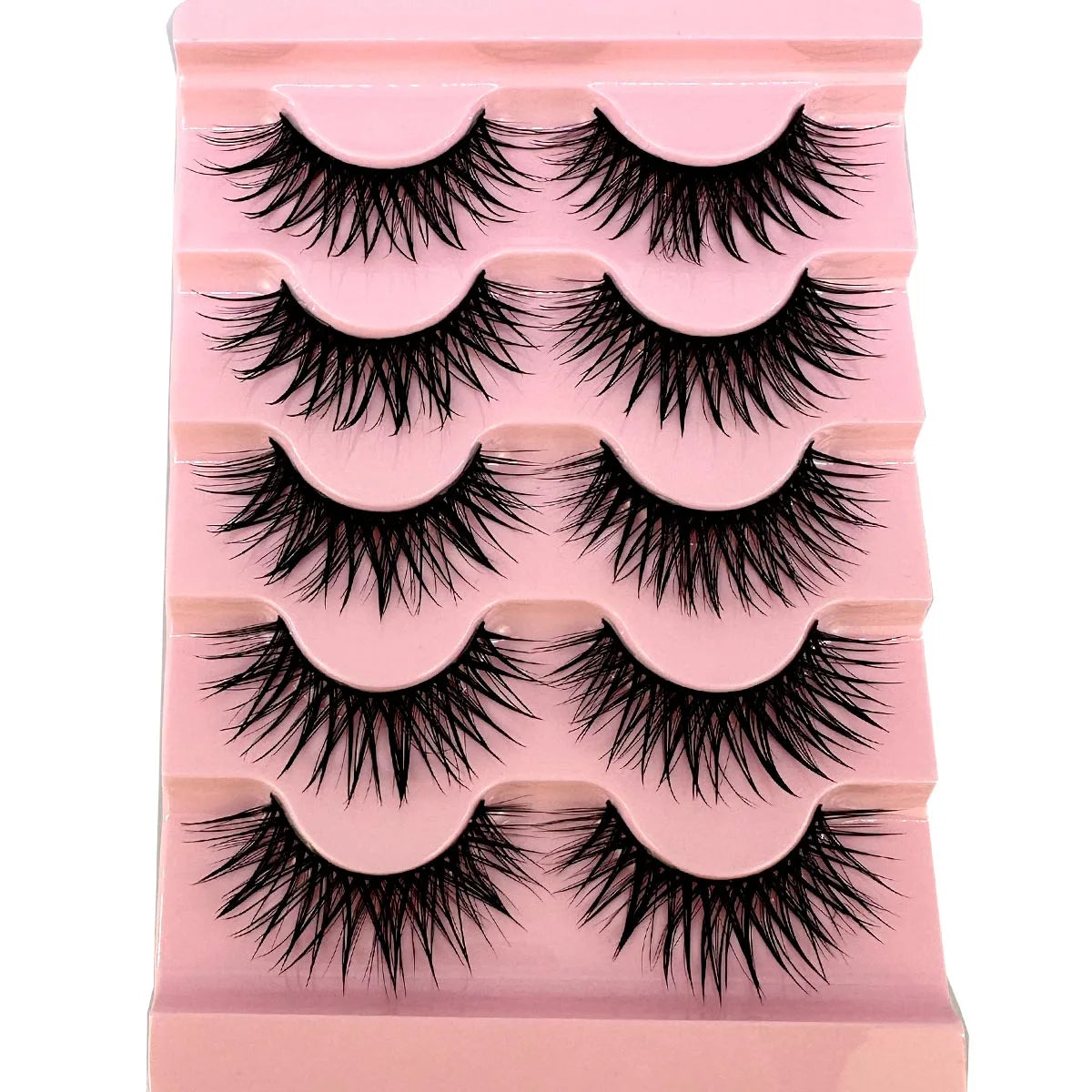 New 5 Pairs Wet False Eyelashes Naturally Wear False Eyelashes Everyday Sharp Tail Thick Simulation Cross Makeup Lashes