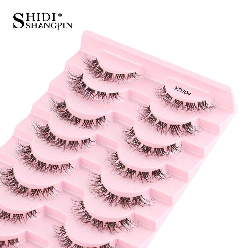 SHIDISHANGPIN False Lashes Extension 3/10 Pairs 3D Mink Eyelash Half Lashes Natural Cat Eye Eyelashes Makeup Faux Cils Fake Lash