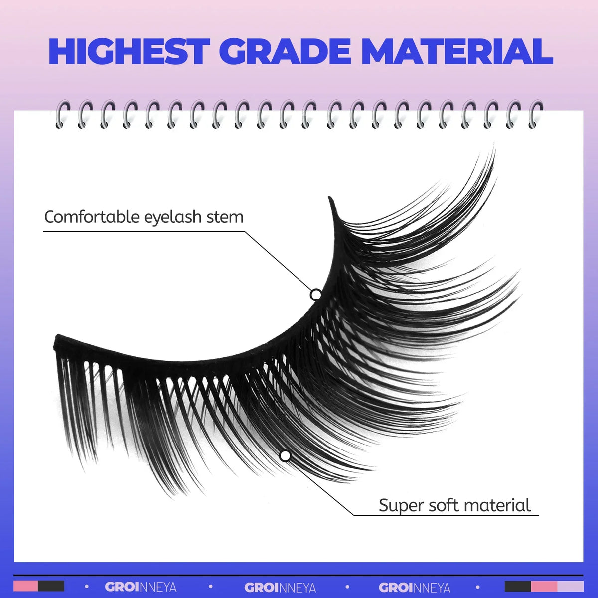 Veltrinay Cat Eye Lashes Manga Lahses Winged End Eye Elongated Eyelashes Faux Mink Natural Look Fake Lashes Makeup