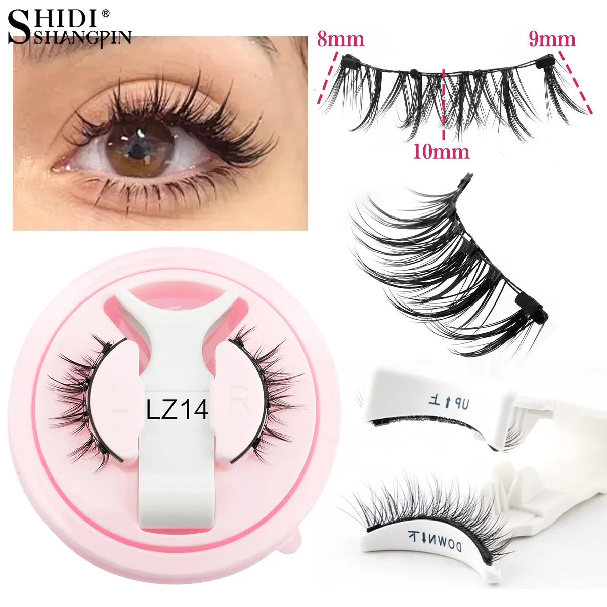 Magnetic Eyelashes No Glue Needed Reusable Natural Look 3D Faux Mink Lashes Easy Apply Magnetic Lashes Set for Eye Makeup Tool