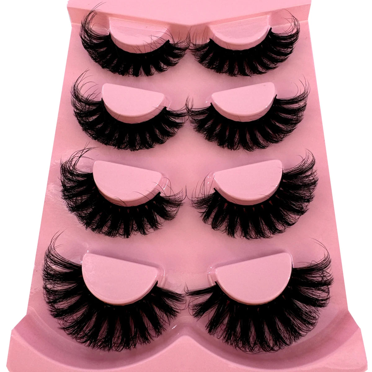 4 pairs of dramatic 3D fake mink eyelashes wholesale full eyelash makeup