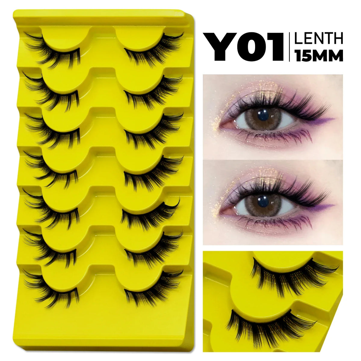 Veltrinay Cat Eye Lashes Manga Lahses Winged End Eye Elongated Eyelashes Faux Mink Natural Look Fake Lashes Makeup