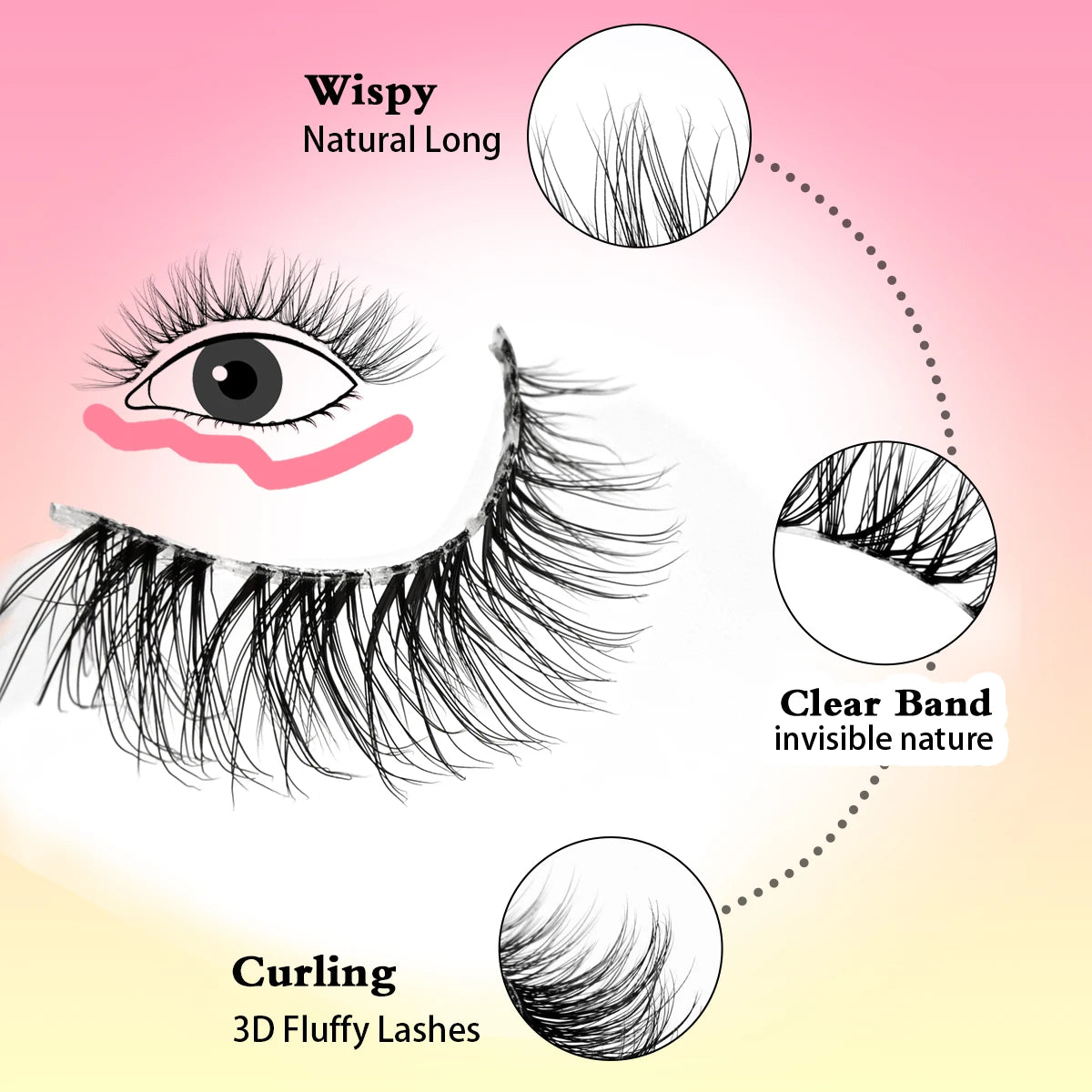 SHIDISHANGPIN False Lashes Extension 3/10 Pairs 3D Mink Eyelash Half Lashes Natural Cat Eye Eyelashes Makeup Faux Cils Fake Lash