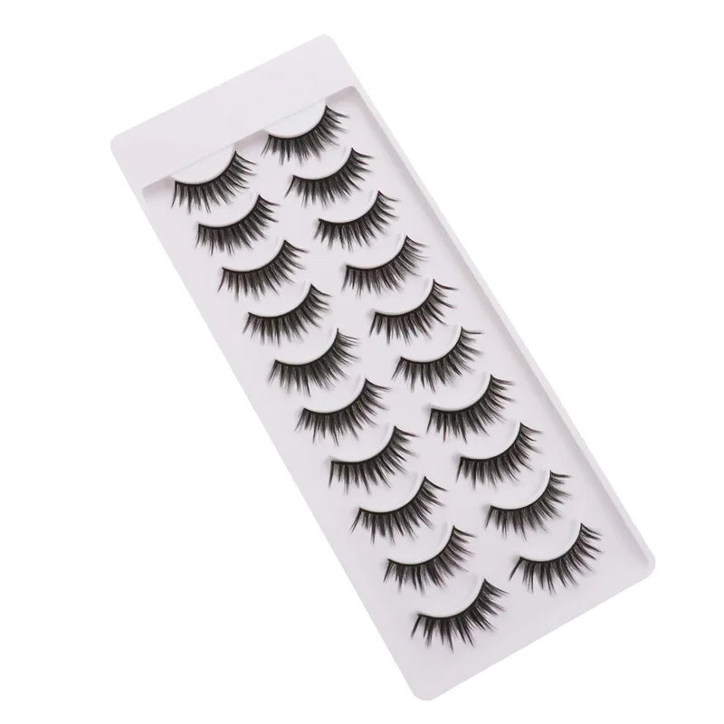 NEW 10 pairs Handmade 3d mink lashes short False Eyelashes Cross Messy Dense Natural Eye Lashes Stage Makeup False Eyelashes