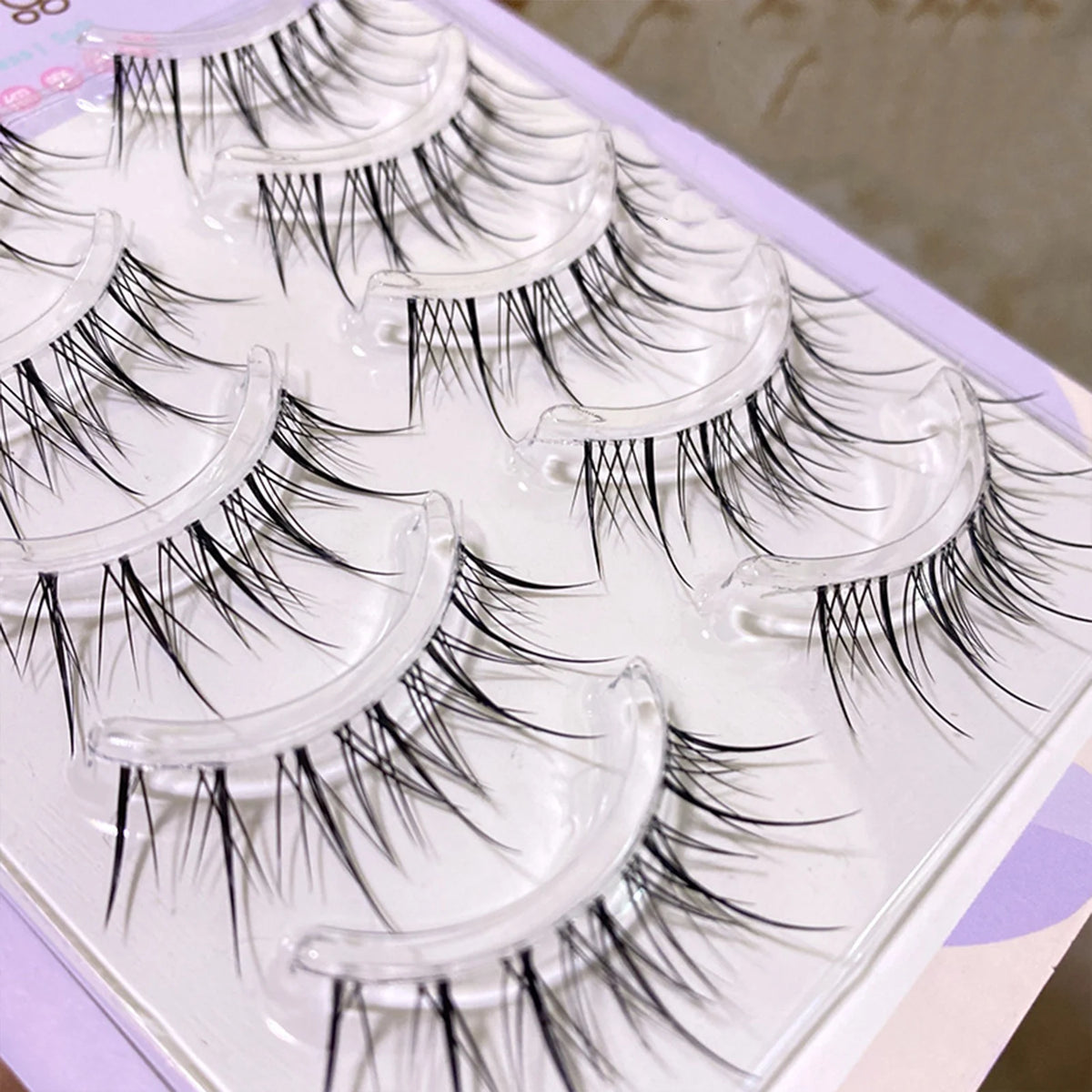 5 Pairs Sunflower False Eyelashes Transparent Stem Natural Manga Lashes Anime Wispy Eyelashes Extension Makeup