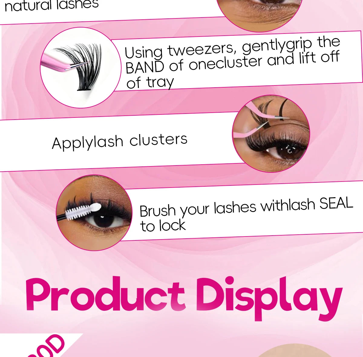 Fairy Natural Single Cluster Thick Artificial False Eyelashes, Mixed Play Makeup, D Curve, Large Capacity, 14 Rows