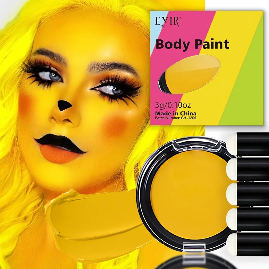 12-Color Creamy Oil Paint Set, Luminous & Sunlight Color Changing Body Paint. This Water-Based Cream Facial Paint Is a Must-Have
