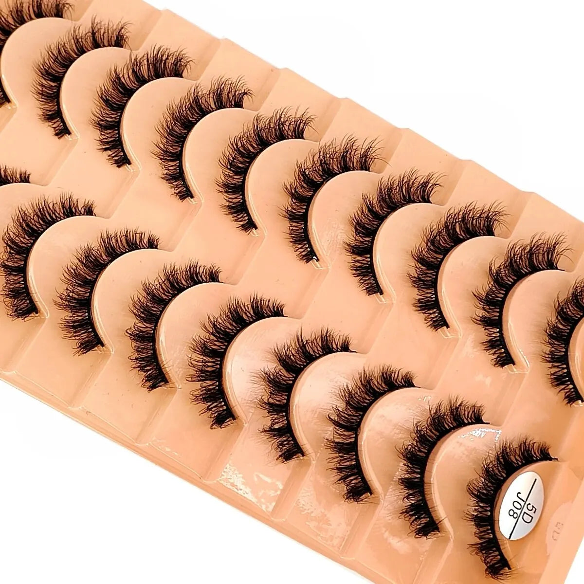 New 7/10 Pairs Faux Mink Eyelashes Handmade False Eyelashes Natural Nude Makeup Simulation Cross Messy Eye 3D Curly Eyelashes