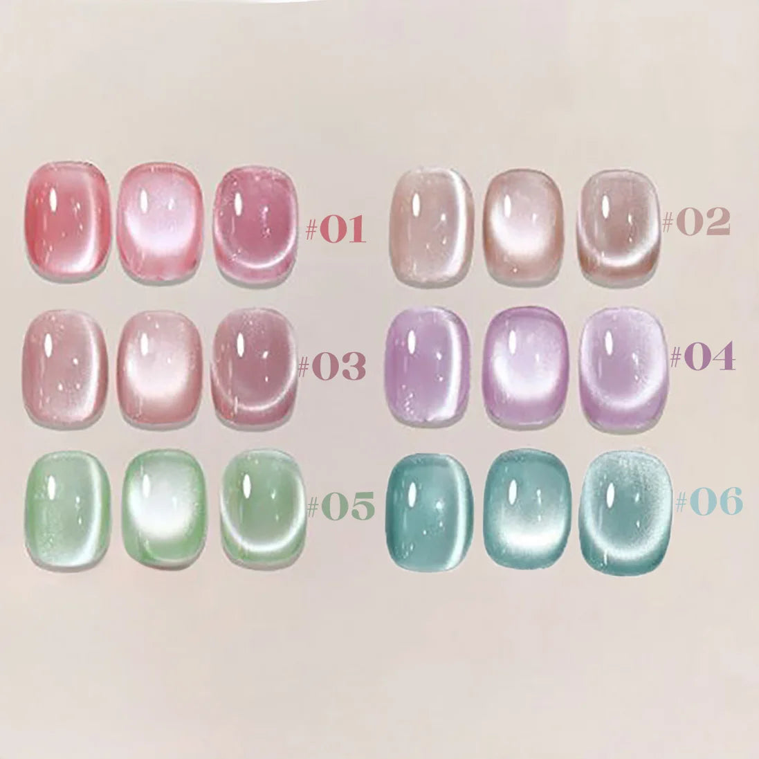 WS 10ml 6-Color Silver Water Light Cat Magnetic Gel Nail Polish Nail Supplies Vernis Semi Permanent Gel for Fall Winter Nails