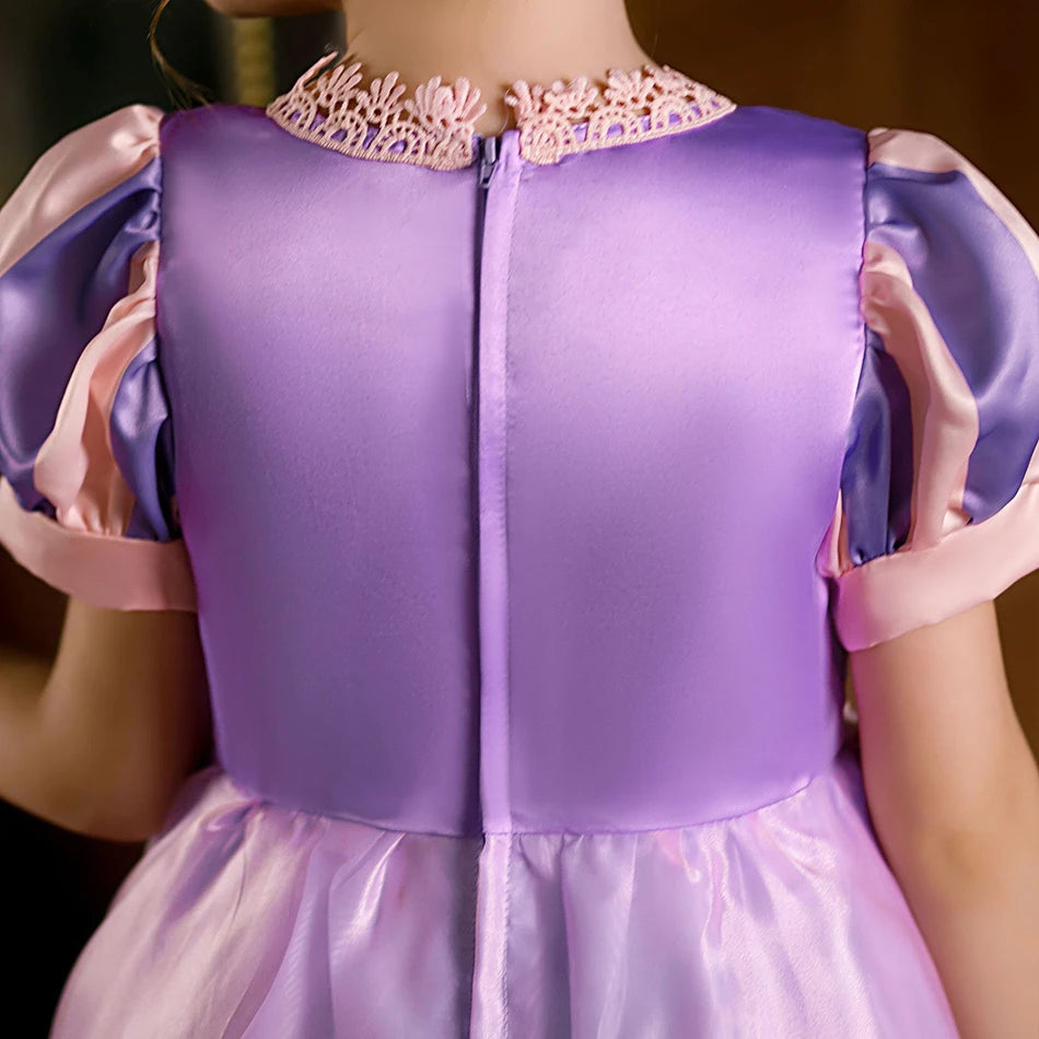 Girl Rapunzel Dress for Kid Princess Girl Tangled Cosplay Carnival Halloween Vestido Birthday Party Ball Gowns Evening Costume