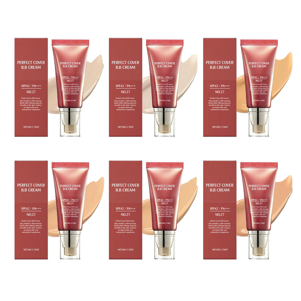 Perfect Cover BB Cream Full Coverage Oil Control Brighten Skin Tone Fading Blemishes Lightweight Natural Makeup Face Concealer