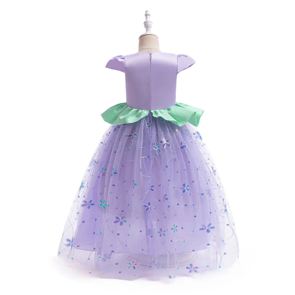Summer Mermaid Prom Princess Dress for Girl Cosplay Halloween Christmas Costume Lace Wedding Birthday Perform Party Girl Dresses