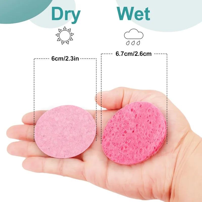 1-50PCS Compressed Wood Pulp Facial Sponges Flower Shape Exfoliating Face Cleanser Pads Makeup Remover Skin Care