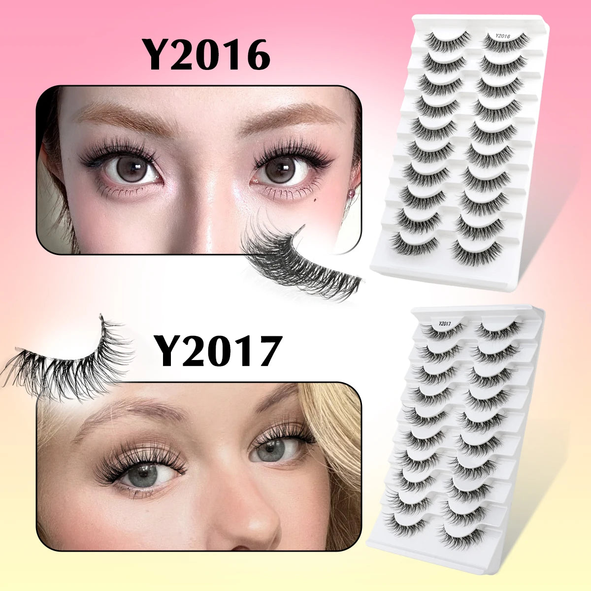 SHIDISHANGPIN False Lashes Extension 3/10 Pairs 3D Mink Eyelash Half Lashes Natural Cat Eye Eyelashes Makeup Faux Cils Fake Lash