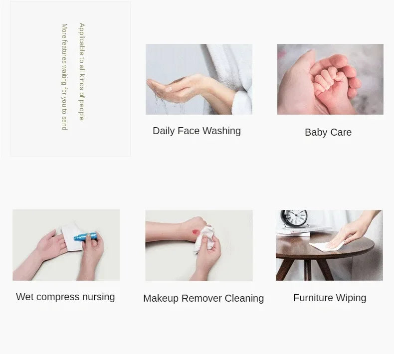 20pcs/bag Disposable Face Towel Soft Individual Pocket Paper Tissue Facial Cleansing Wet Dry Makeup Wipes Beauty Square Towel