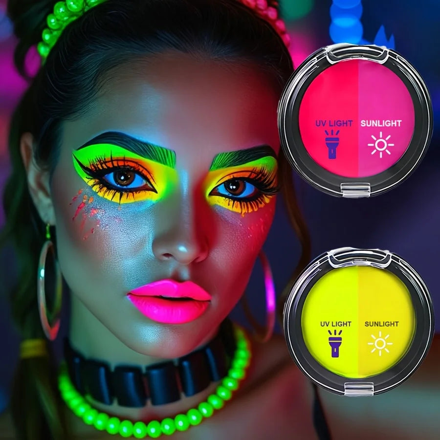 12-Color Creamy Oil Paint Set, Luminous & Sunlight Color Changing Body Paint. This Water-Based Cream Facial Paint Is a Must-Have