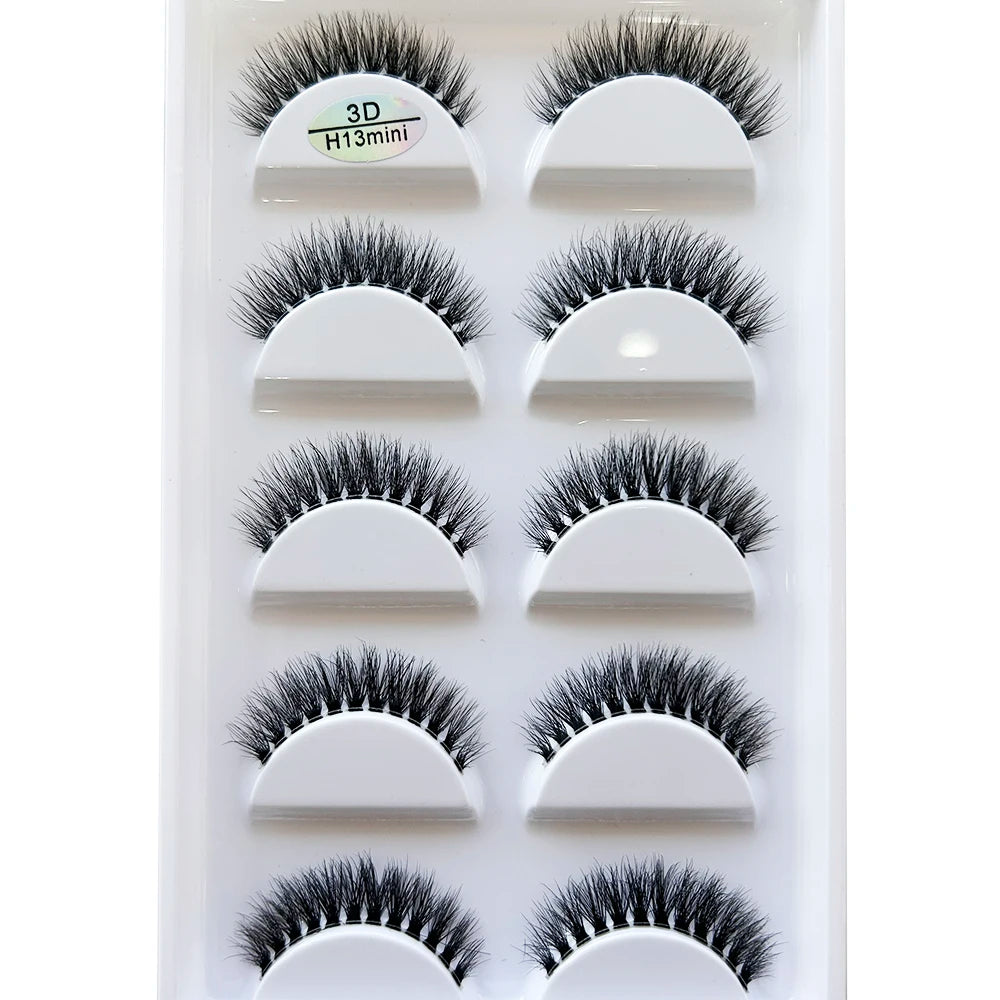 Transparent 3D Mink Eyelashes, Natural Clear False Eye Lashes, Soft Invisible Eyelash, Wispy Makeup Faux Cils, H13 X08, 5 Pairs