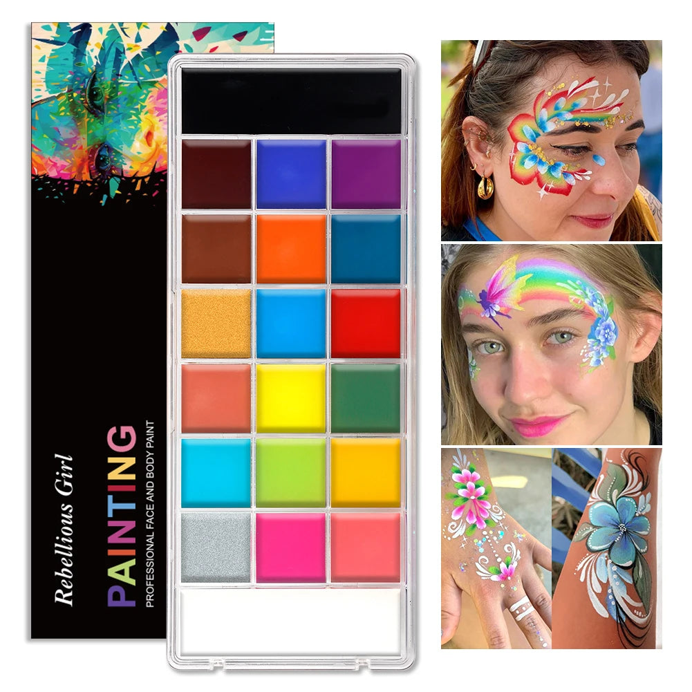 12/20 Colors Professional Face & Body Paint Palette ,Long Lasting, For Halloween SFX Special Effects & Cosplay Makeup