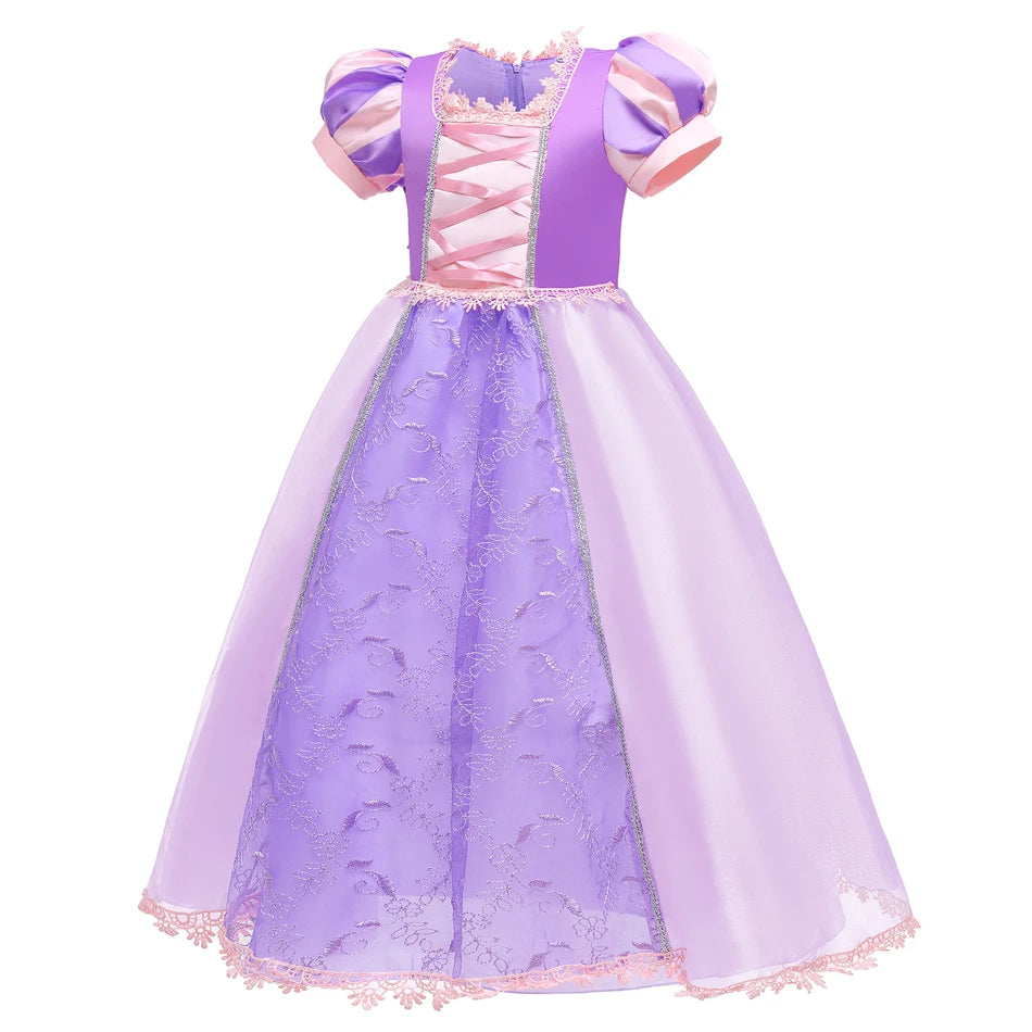 Girl Rapunzel Dress for Kid Princess Girl Tangled Cosplay Carnival Halloween Vestido Birthday Party Ball Gowns Evening Costume